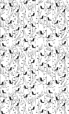 Fabric roller blind for window Drawn birds and trees
