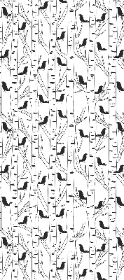 Fabric roller blind for window Drawn birds and trees