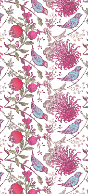 Blackout roller blind Colorful birds among the flowers
