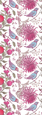 Blackout roller blind Colorful birds among the flowers