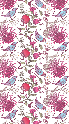Blackout roller blind Colorful birds among the flowers