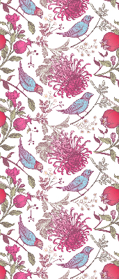 Blackout roller blind Colorful birds among the flowers