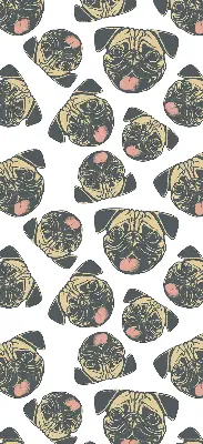 Fabric roller blind for window with Bulldogs pattern
