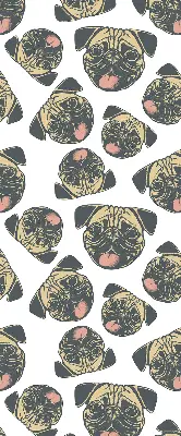 Fabric roller blind for window with Bulldogs pattern