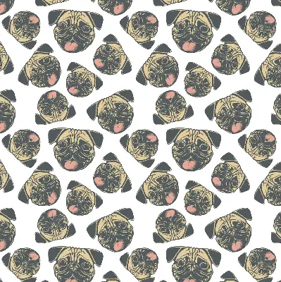 Fabric roller blind for window with Bulldogs pattern