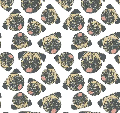 Fabric roller blind for window with Bulldogs pattern