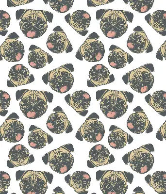 Fabric roller blind for window with Bulldogs pattern