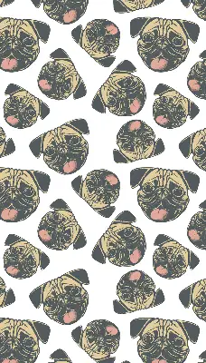 Fabric roller blind for window with Bulldogs pattern