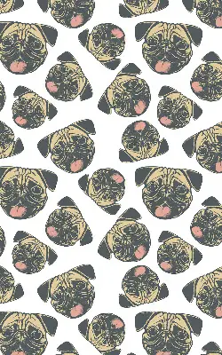 Fabric roller blind for window with Bulldogs pattern