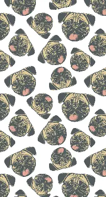 Fabric roller blind for window with Bulldogs pattern