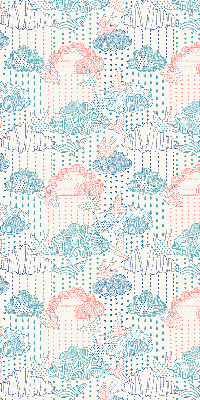Blackout roller blind Colorful clouds with patterns