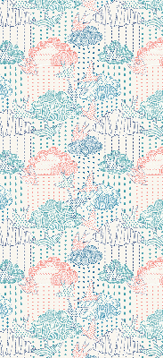Blackout roller blind Colorful clouds with patterns
