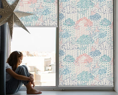 Blackout roller blind Colorful clouds with patterns