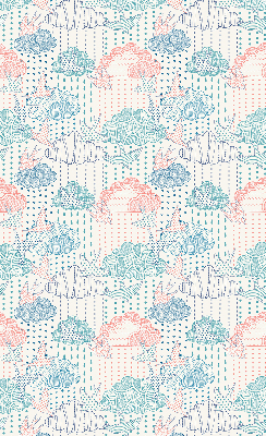 Blackout roller blind Colorful clouds with patterns