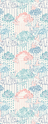 Blackout roller blind Colorful clouds with patterns