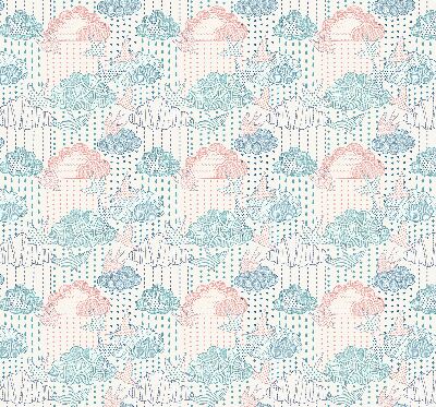 Blackout roller blind Colorful clouds with patterns
