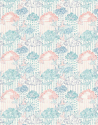 Blackout roller blind Colorful clouds with patterns