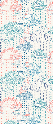 Blackout roller blind Colorful clouds with patterns