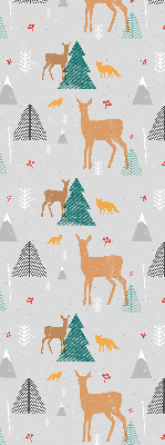 Blackout roller blind for window Roe deer in the forest