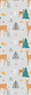 Blackout roller blind with roe deer in the forest print