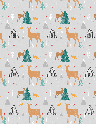 Blackout roller blind for window Roe deer in the forest