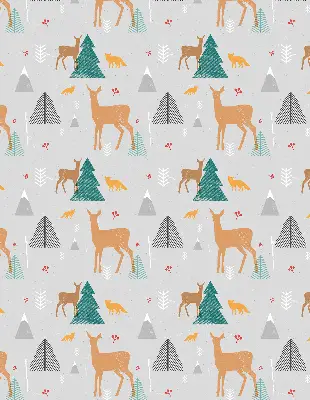 Blackout roller blind with roe deer in the forest print