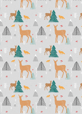 Blackout roller blind for window Roe deer in the forest