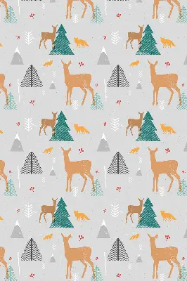 Blackout roller blind with roe deer in the forest print