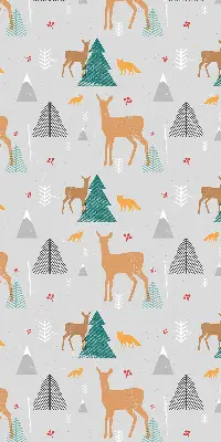 Blackout roller blind with roe deer in the forest print