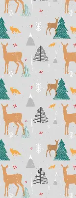 Blackout roller blind with roe deer in the forest print
