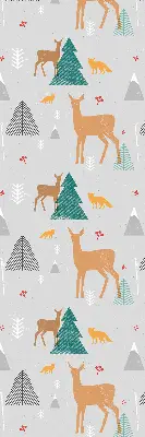 Blackout roller blind with roe deer in the forest print