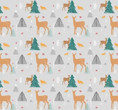 Blackout roller blind with roe deer in the forest print