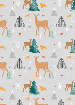 Blackout roller blind for window Roe deer in the forest
