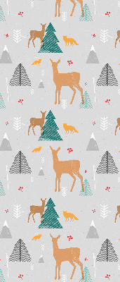 Blackout roller blind for window Roe deer in the forest