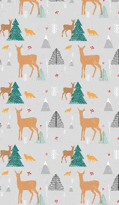 Blackout roller blind with roe deer in the forest print