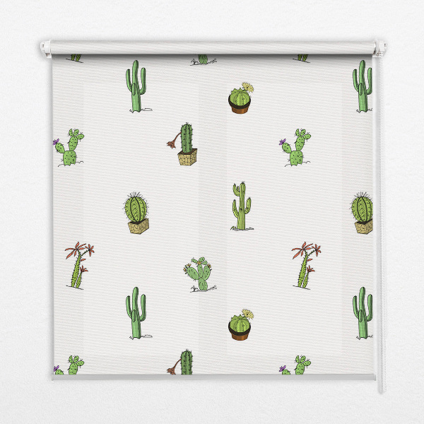 Fabric roller blind for window Cacti