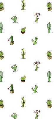Fabric roller blind with cacti print