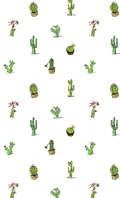 Fabric roller blind with cacti print