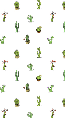 Fabric roller blind with cacti print