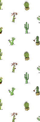 Fabric roller blind with cacti print