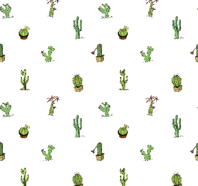 Fabric roller blind with cacti print