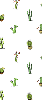 Fabric roller blind with cacti print
