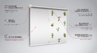 Fabric roller blind with cacti print