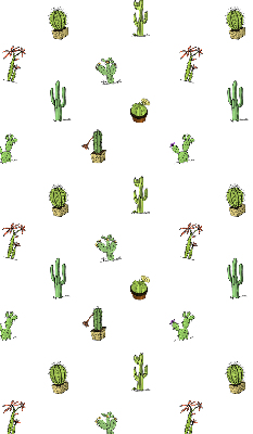 Fabric roller blind with cacti print