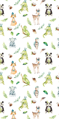 Fabric roller blind for window Animals and plants