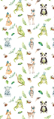 Fabric roller blind for window Animals and plants