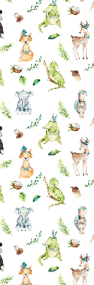 Fabric roller blind for window Animals and plants