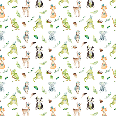 Fabric roller blind for window Animals and plants