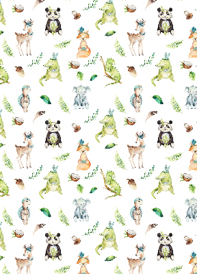 Fabric roller blind for window Animals and plants