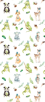 Fabric roller blind for window Animals and plants